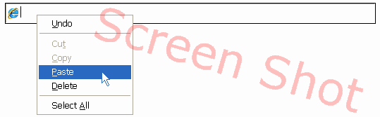 screen shot of right clicking to paste